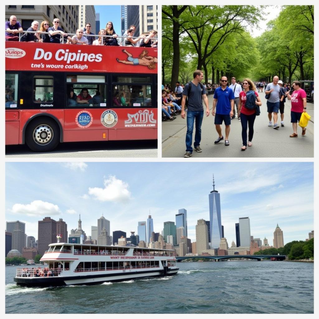 Diverse NYC Tour options: bus, walking, and boat tours