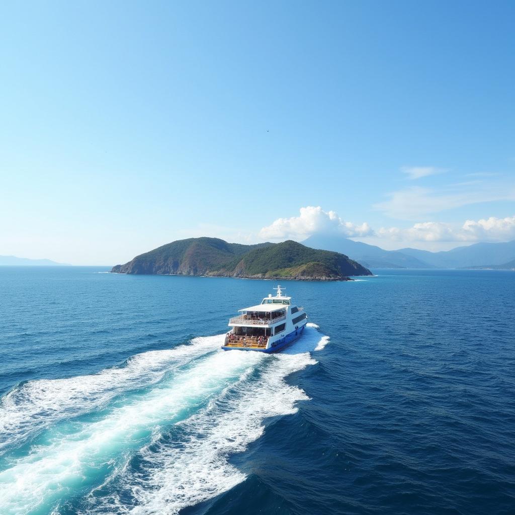 Ferry to Okunoshima from Tadanoumi Port Japan