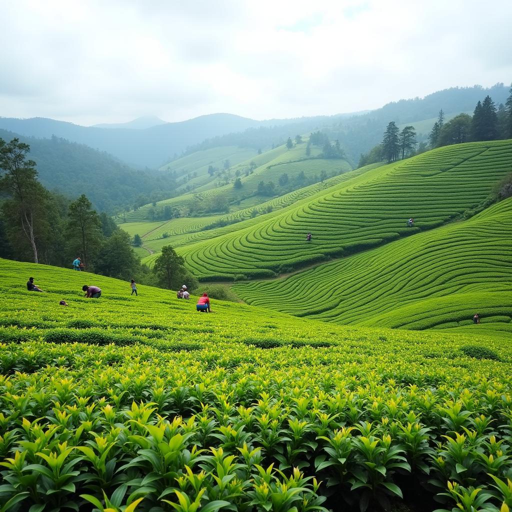 Lush tea plantations in Ooty