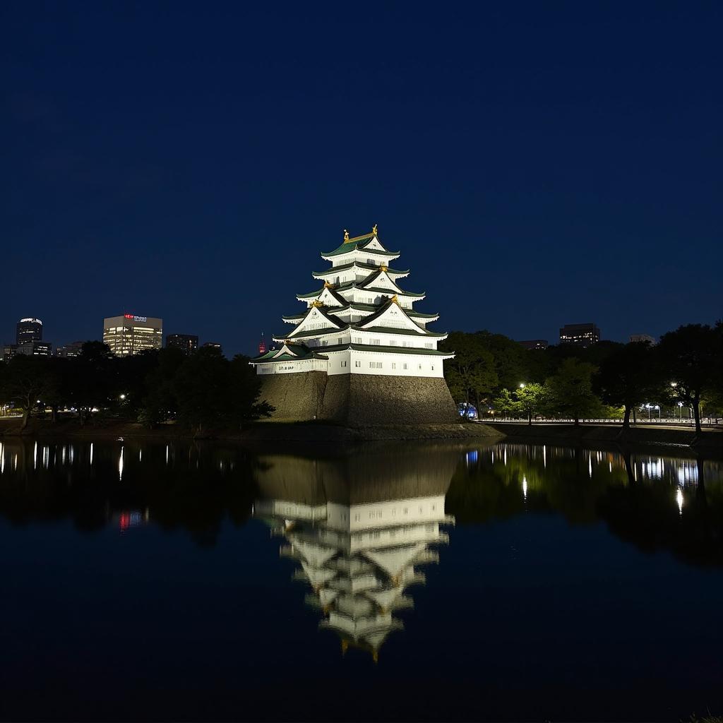 Osaka Castle at Night