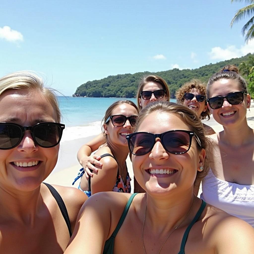 Group of tourists enjoying their Padang-Padang and Thomas Beach tour