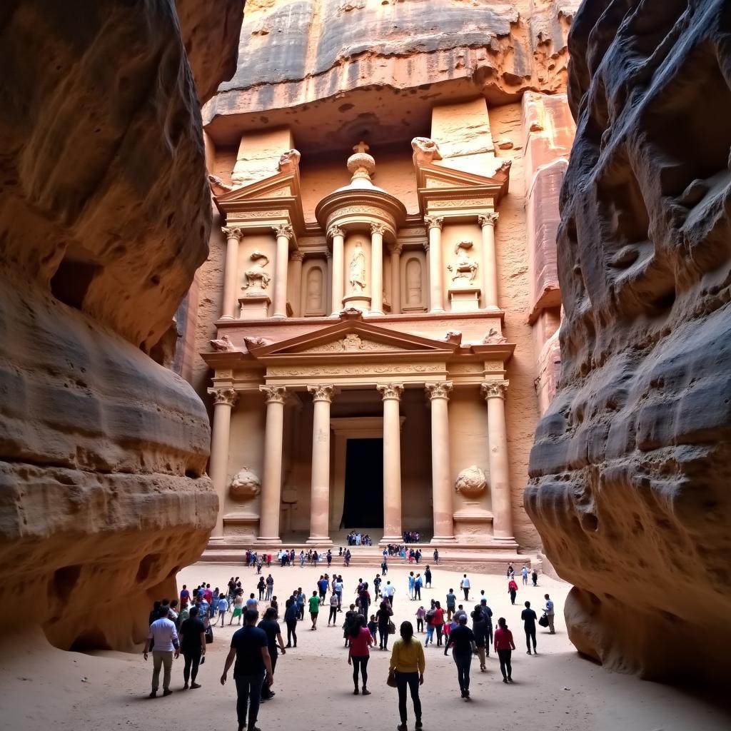 Climbing the steps to the Monastery at Petra, a challenging but rewarding experience.