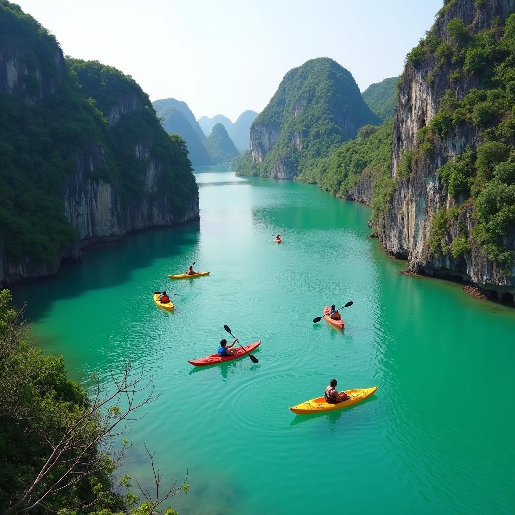 Kayaking in Pileh Lagoon near Maya Bay