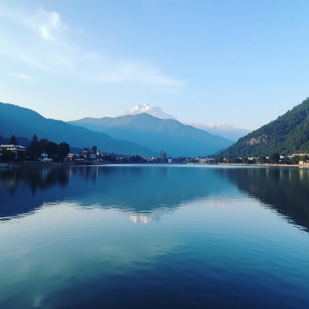 Pokhara Lakeside View with Annapurna Range