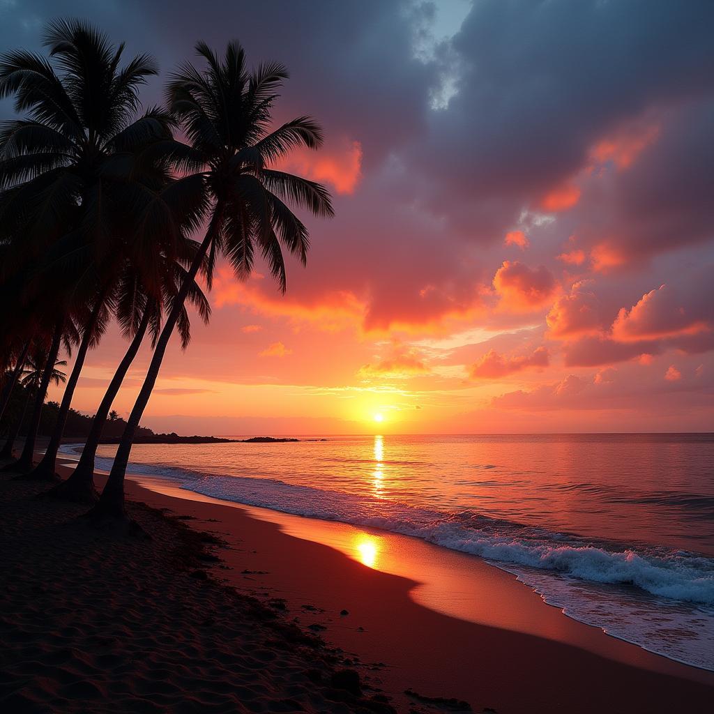 Sunset on a Pondicherry Beach