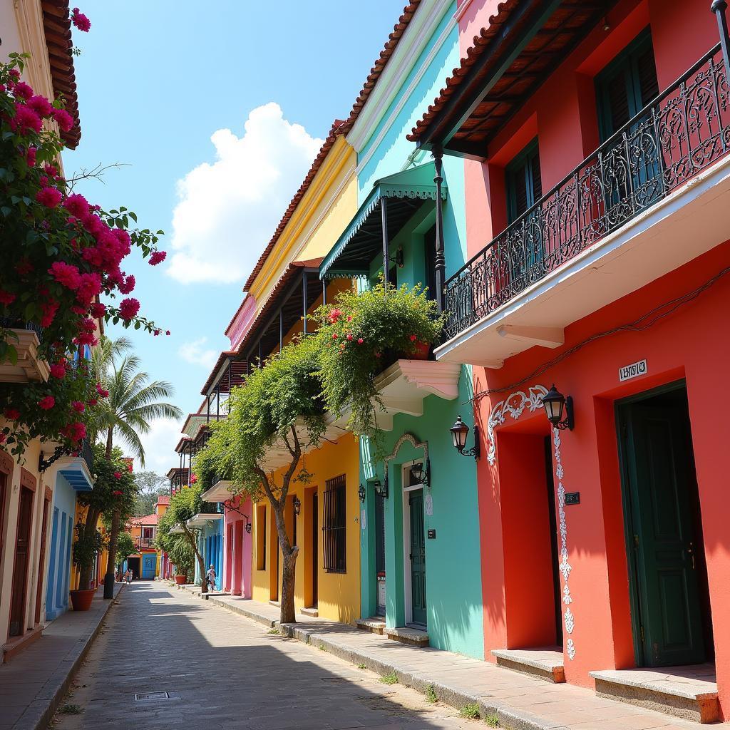 Colorful French Quarter Architecture in Pondicherry