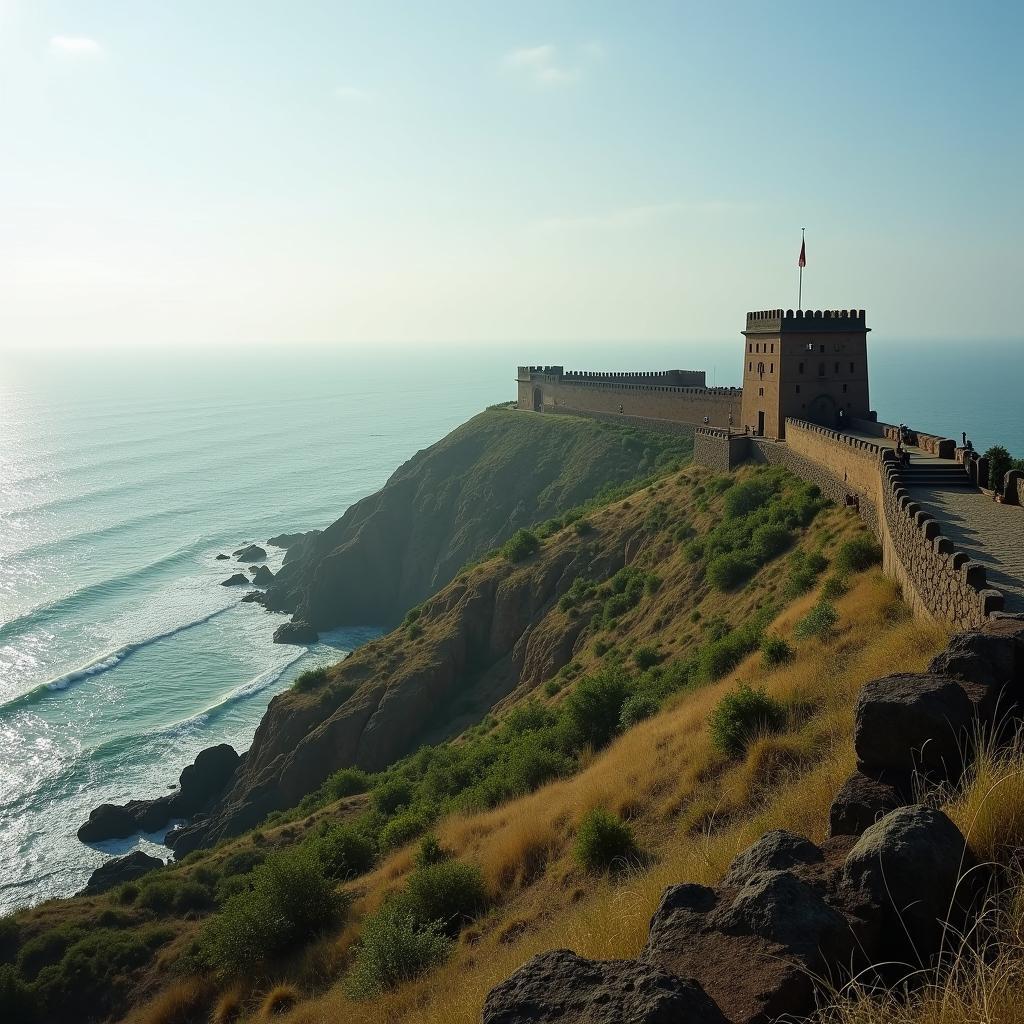 Ratnadurg Fort overlooking the Arabian Sea