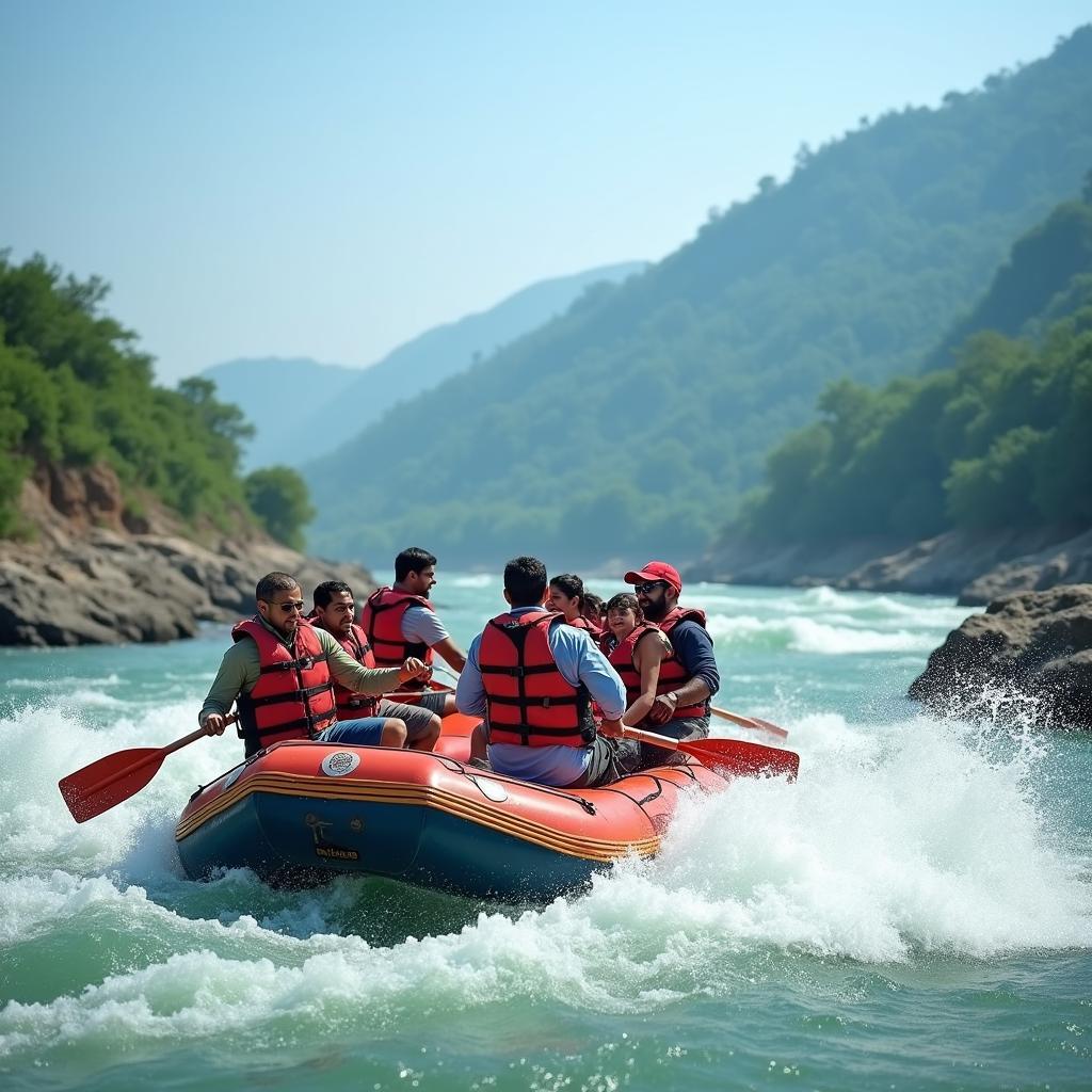 White water rafting on the Ganges River in Rishikesh