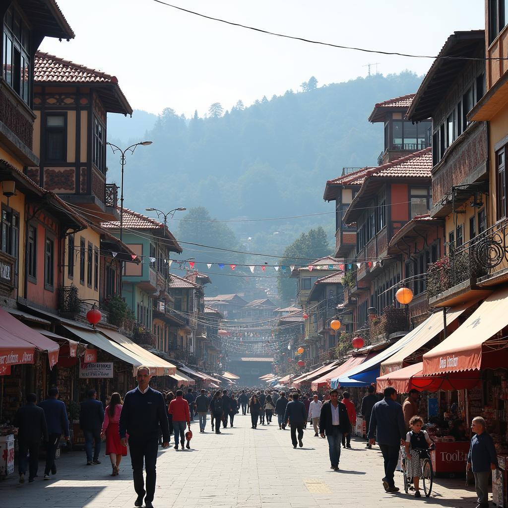 Shimla Mall Road with Colonial Architecture