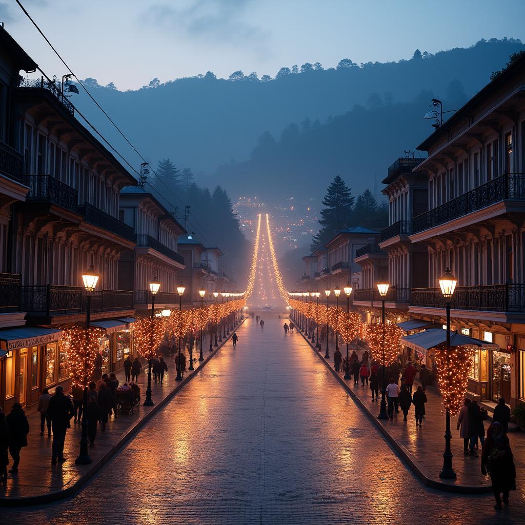 Shimla Mall Road Evening View