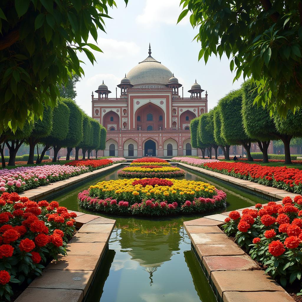 Srinagar Mughal Gardens Blooming Flowers