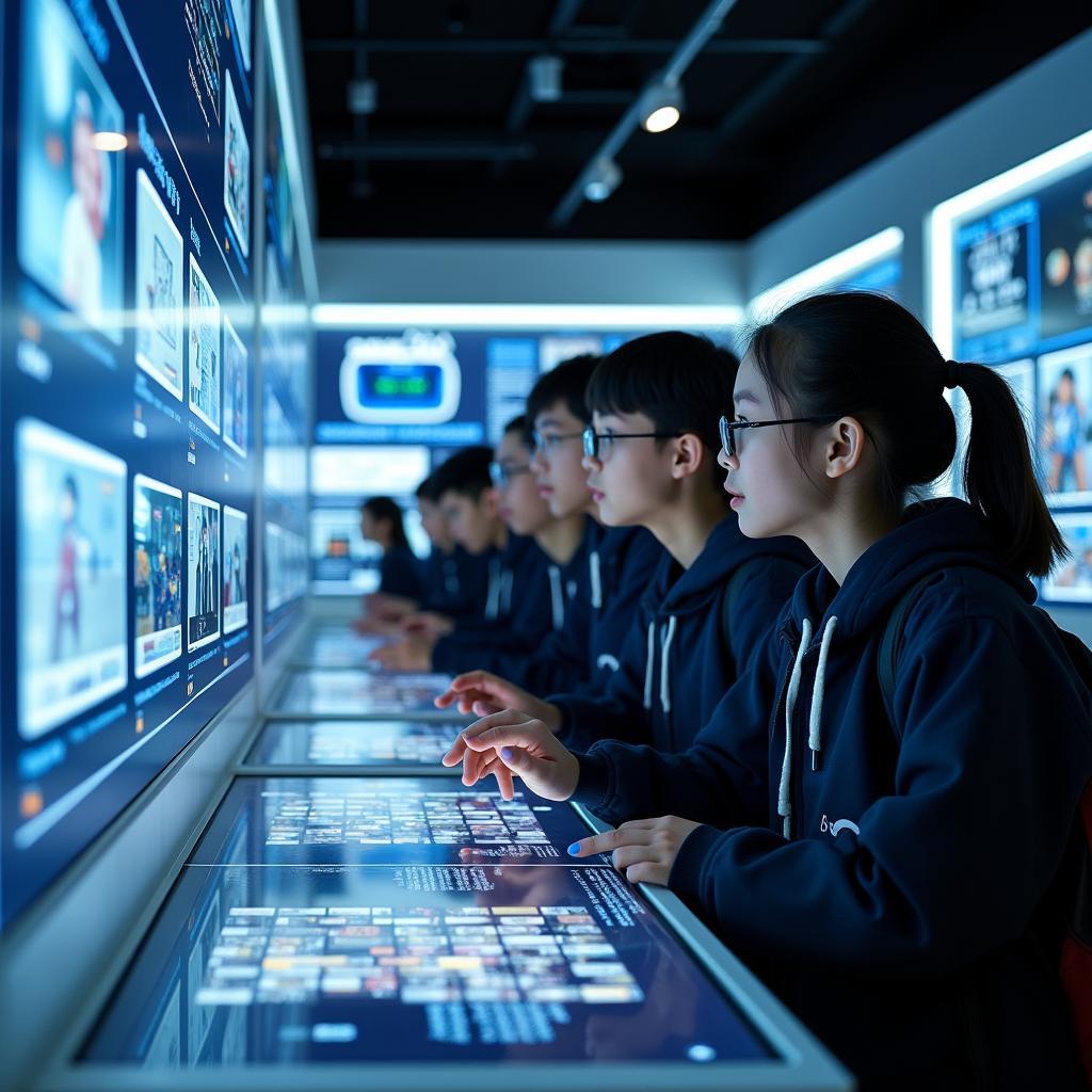 Students Visiting a Japanese Technology Museum