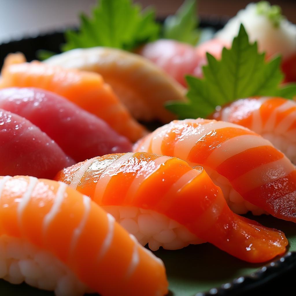 Sushi and Sashimi Platter in Tokyo at 1920x860 Resolution