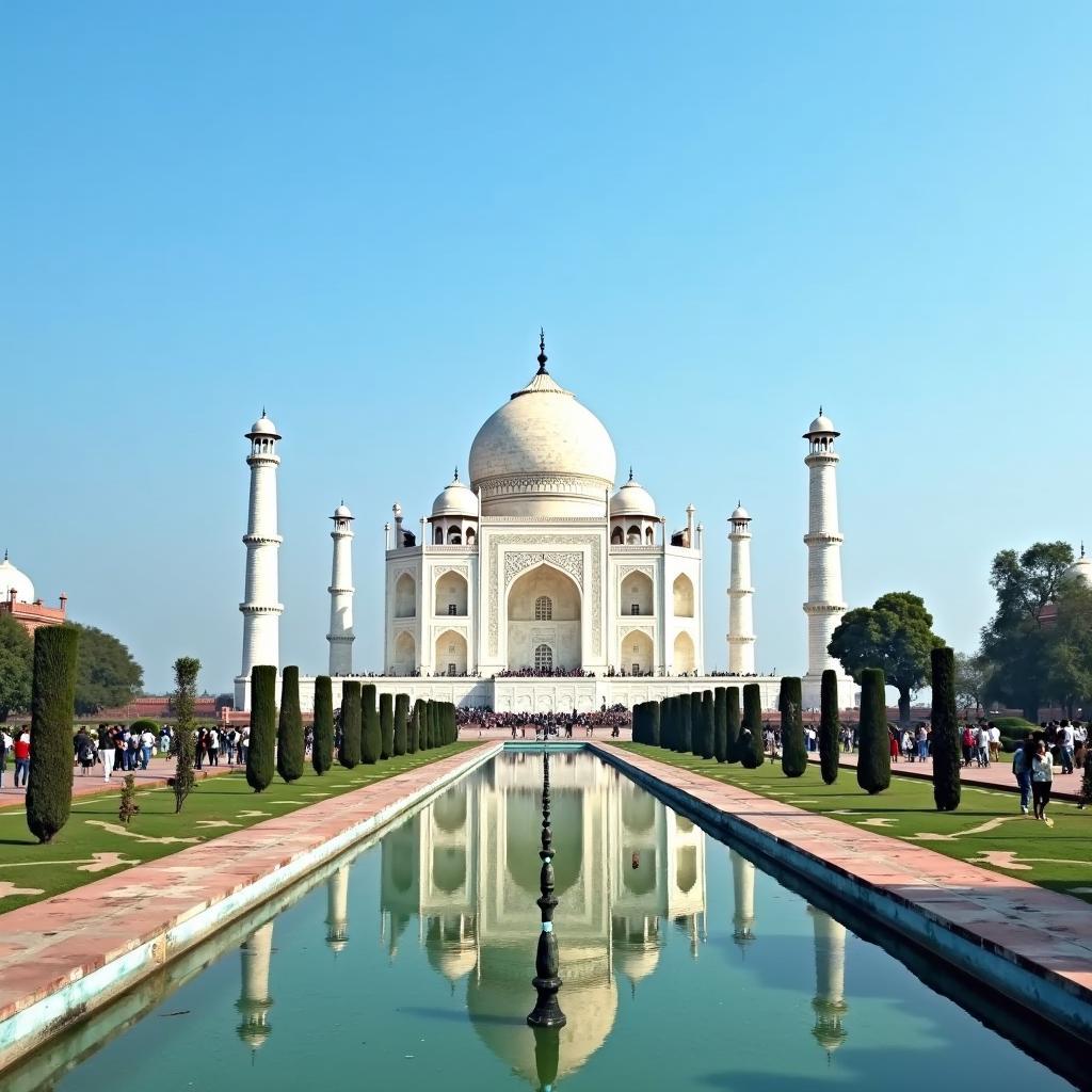 Taj Mahal bathed in the afternoon sun