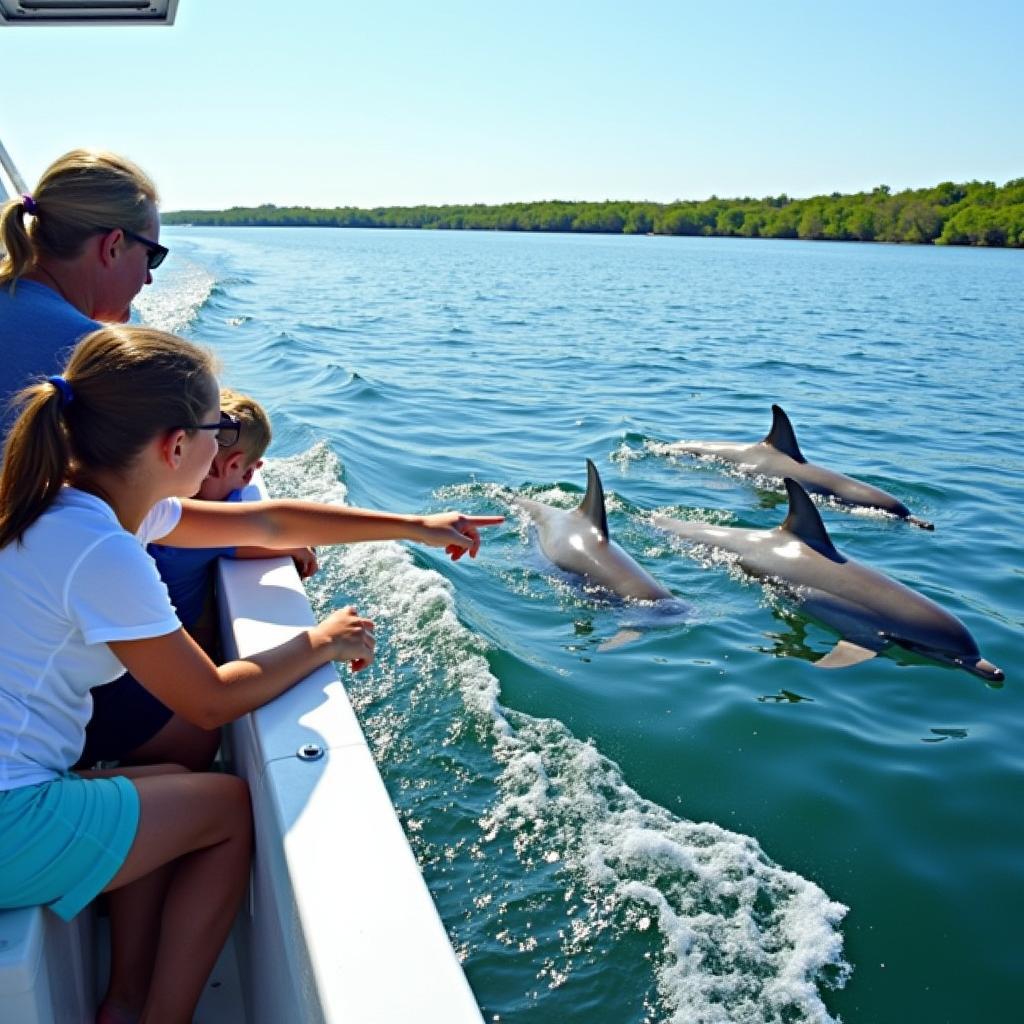 Tampa Bay Dolphin Watching Tour: A Family Enjoying a Dolphin Encounter