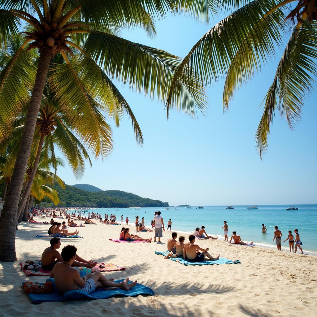 Relaxing on Pattaya Beach during a Thailand city tour