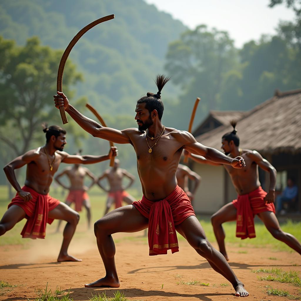 Kalaripayattu Martial Arts Performance in Thekkady