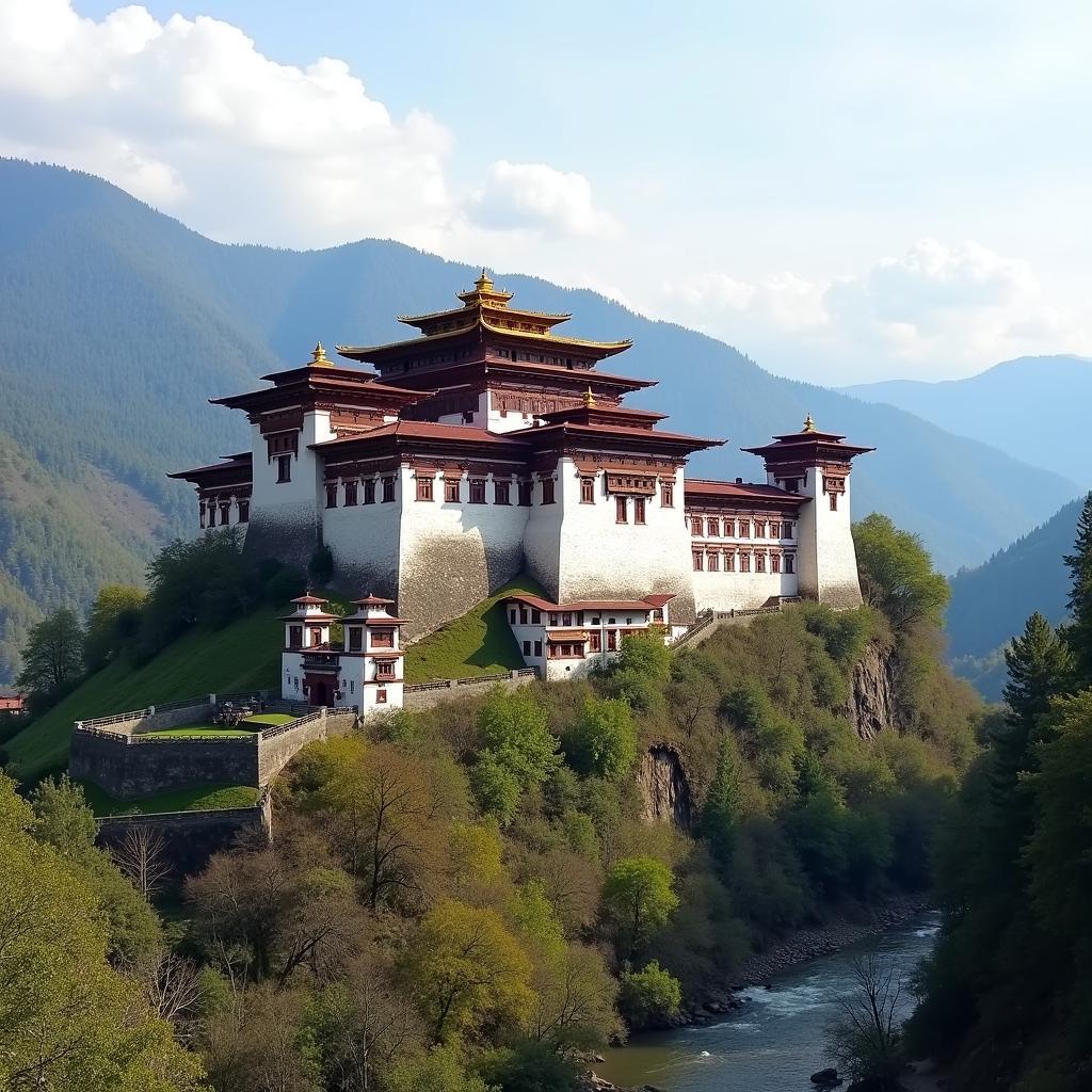 Thimphu's Tashichho Dzong, a symbol of Bhutanese culture and architecture