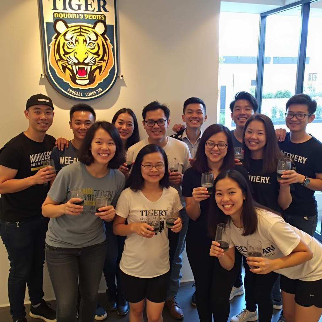 Group Photo at the end of the Tiger Brewery Tour