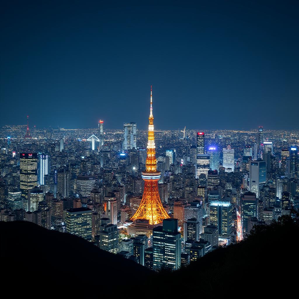 Tokyo Cityscape at Night: A Vibrant Metropolis