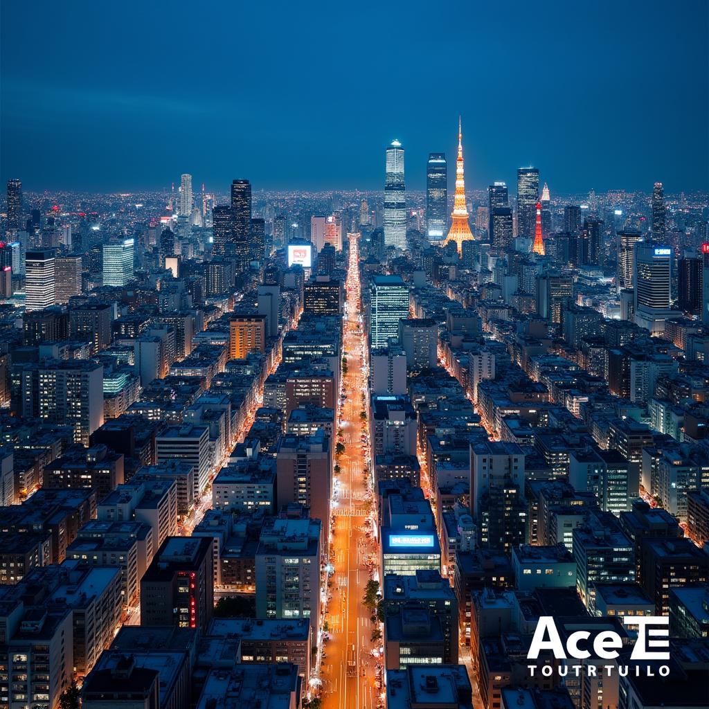 Tokyo Cityscape at Night with Ace Tours