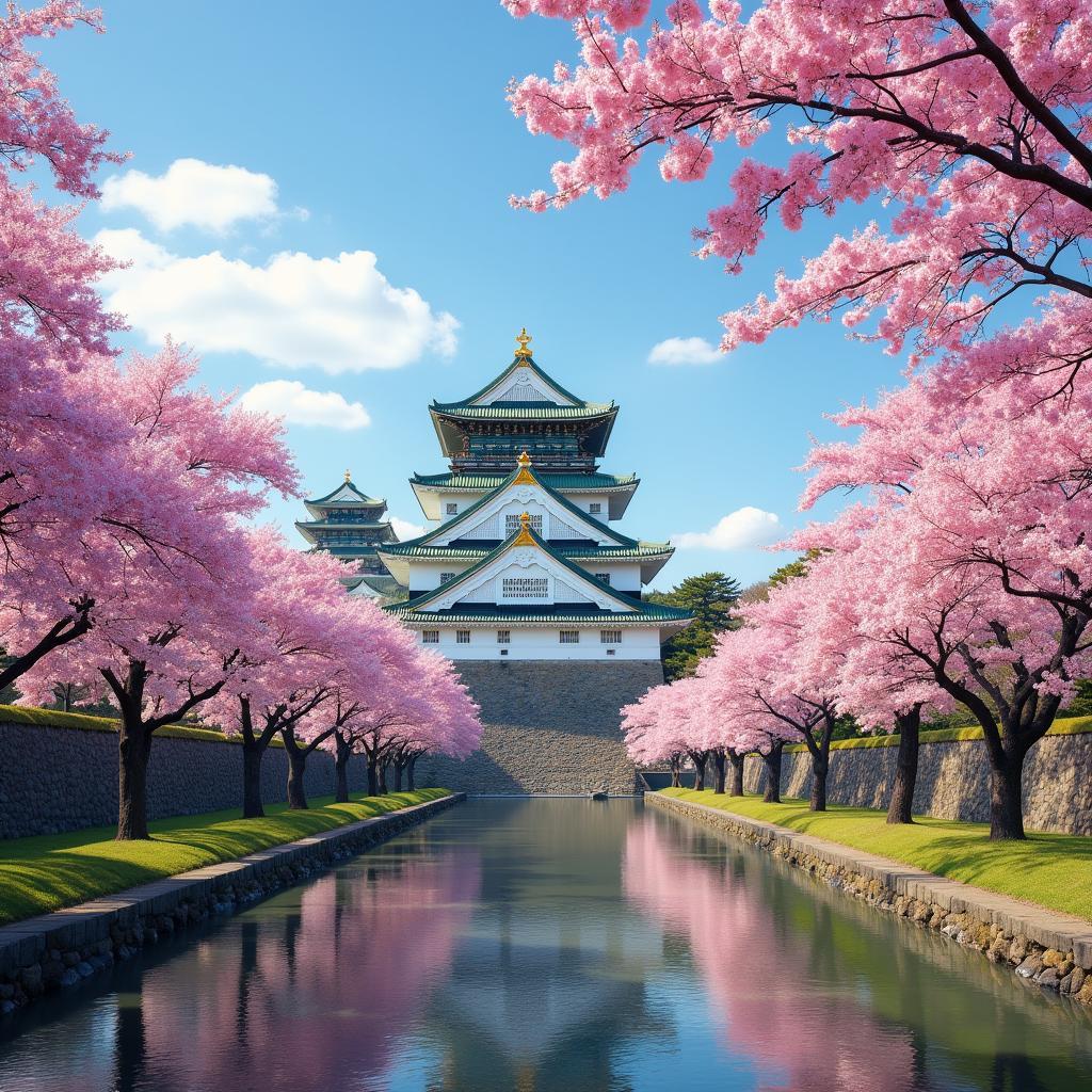 Tokyo Imperial Palace during Cherry Blossom Season