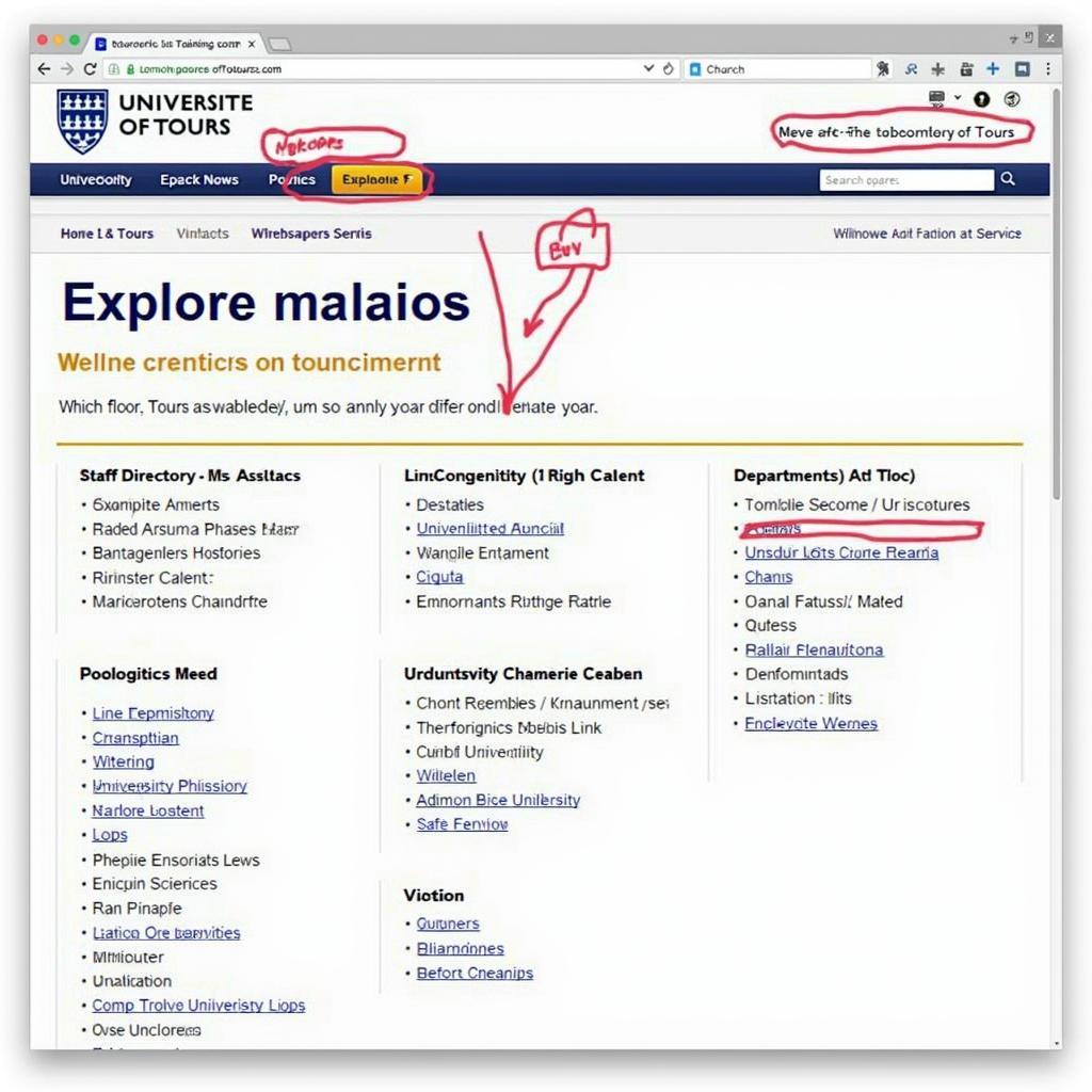 Navigating the University of Tours Website for Contact Information