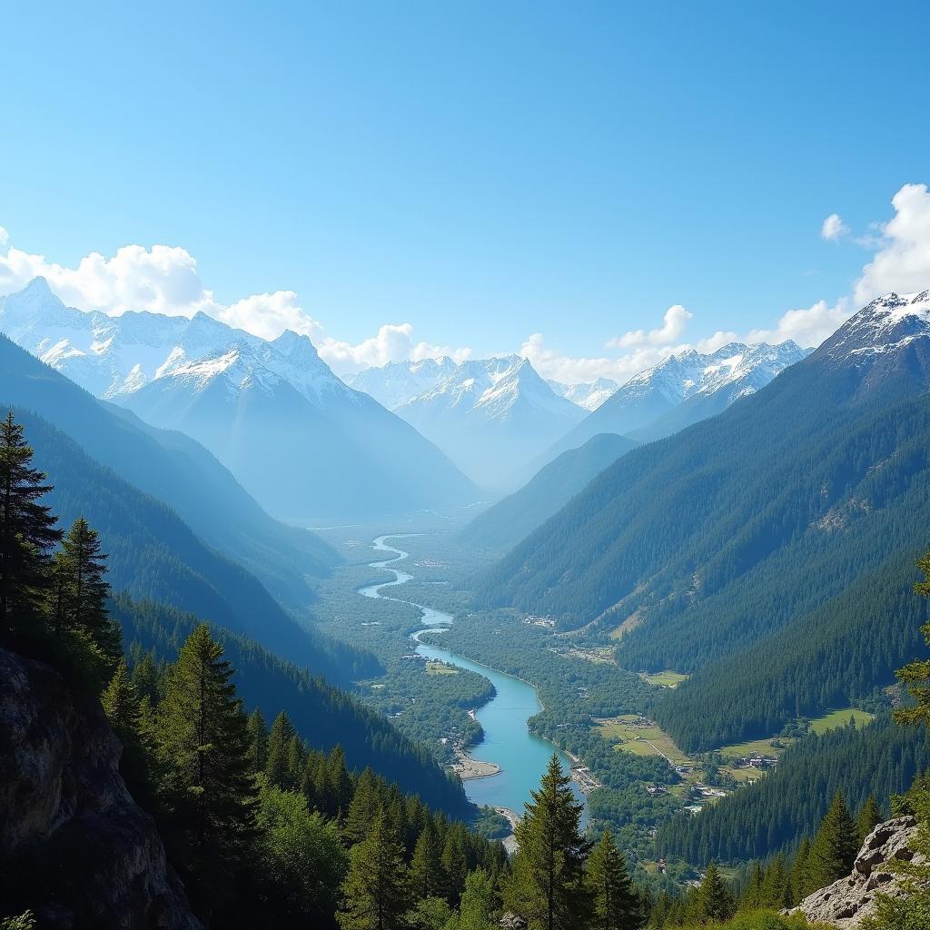 Panoramic view of the Uttarakhand landscape