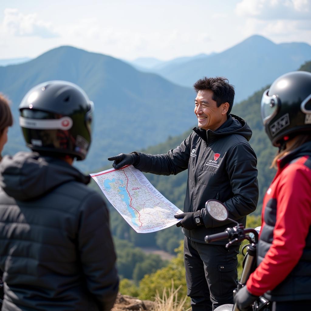 Venus Motorcycle Tour Guide Explaining Route