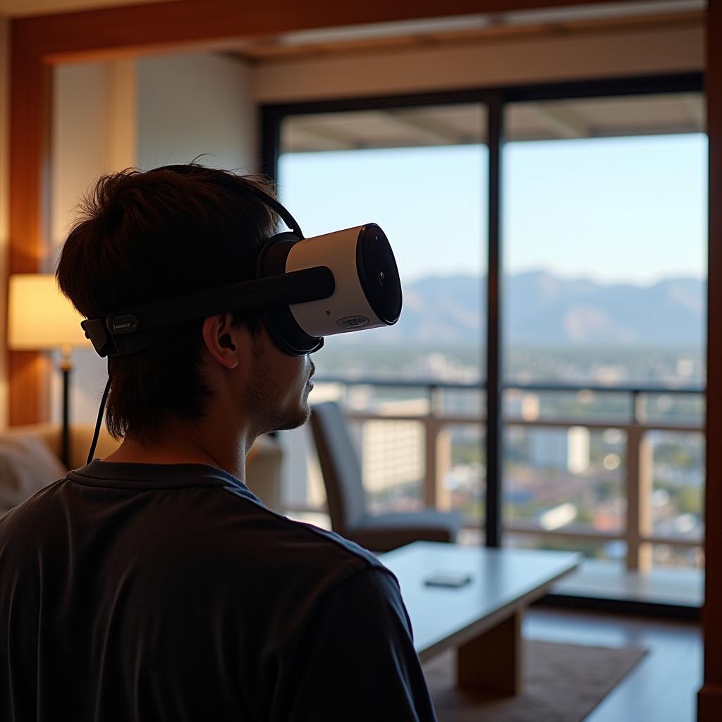 Exploring a Japanese House with VR Headset in Las Vegas