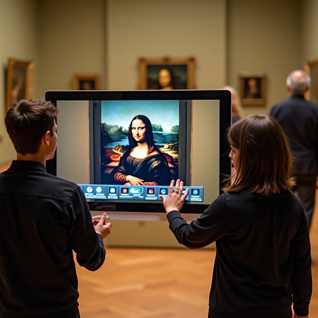 Exploring Mona Lisa in a Virtual Tour of the Louvre