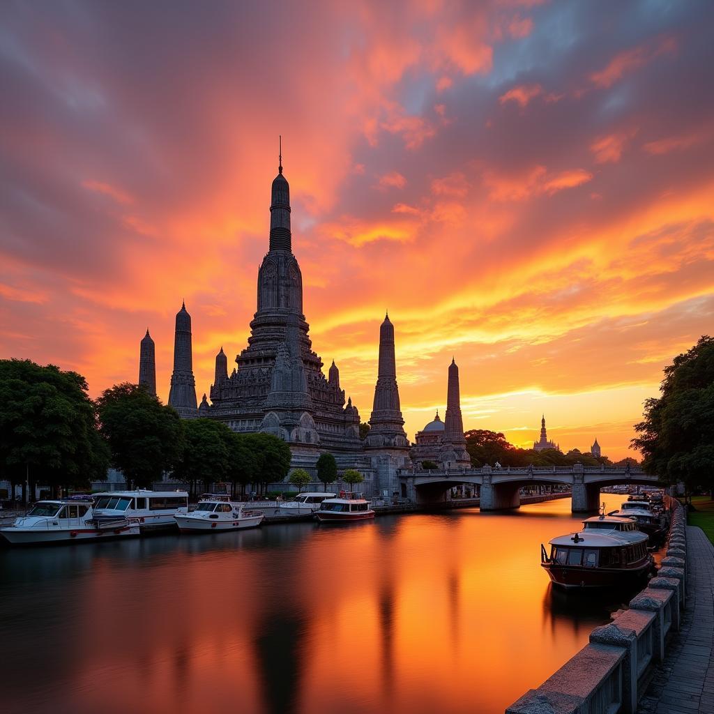 Wat Arun at Sunrise in Bangkok, Thailand