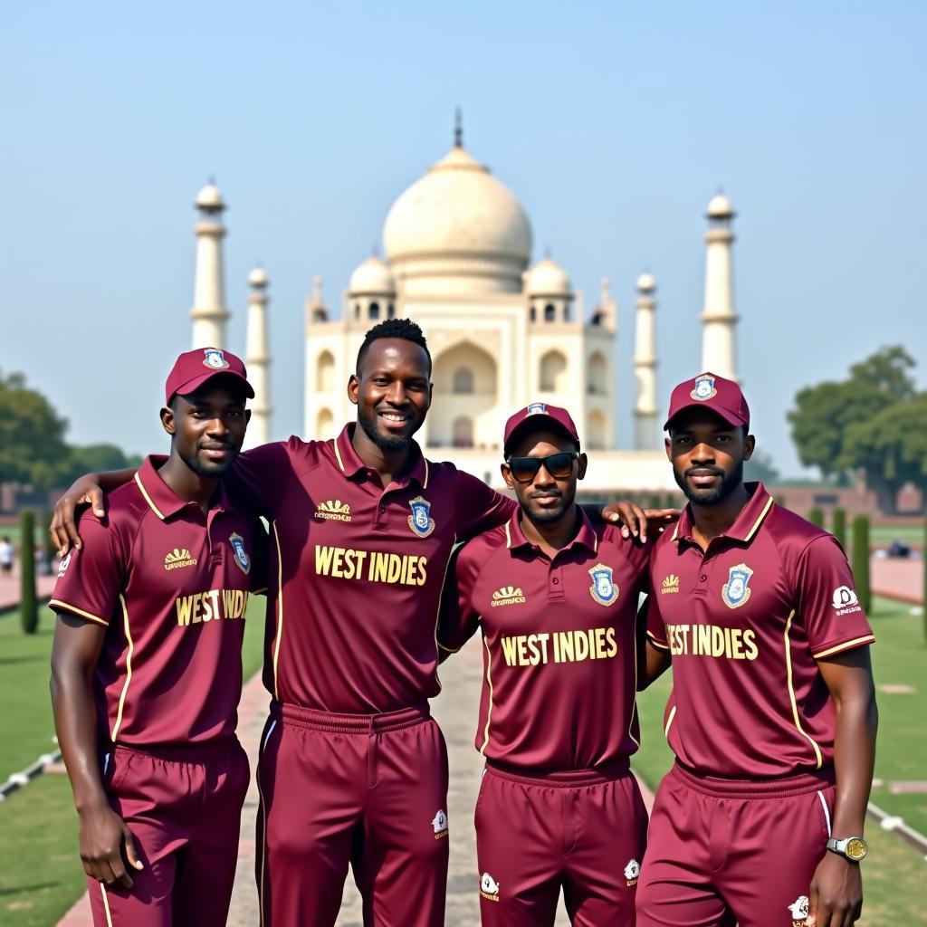 West Indies Cricket Team Visiting the Taj Mahal