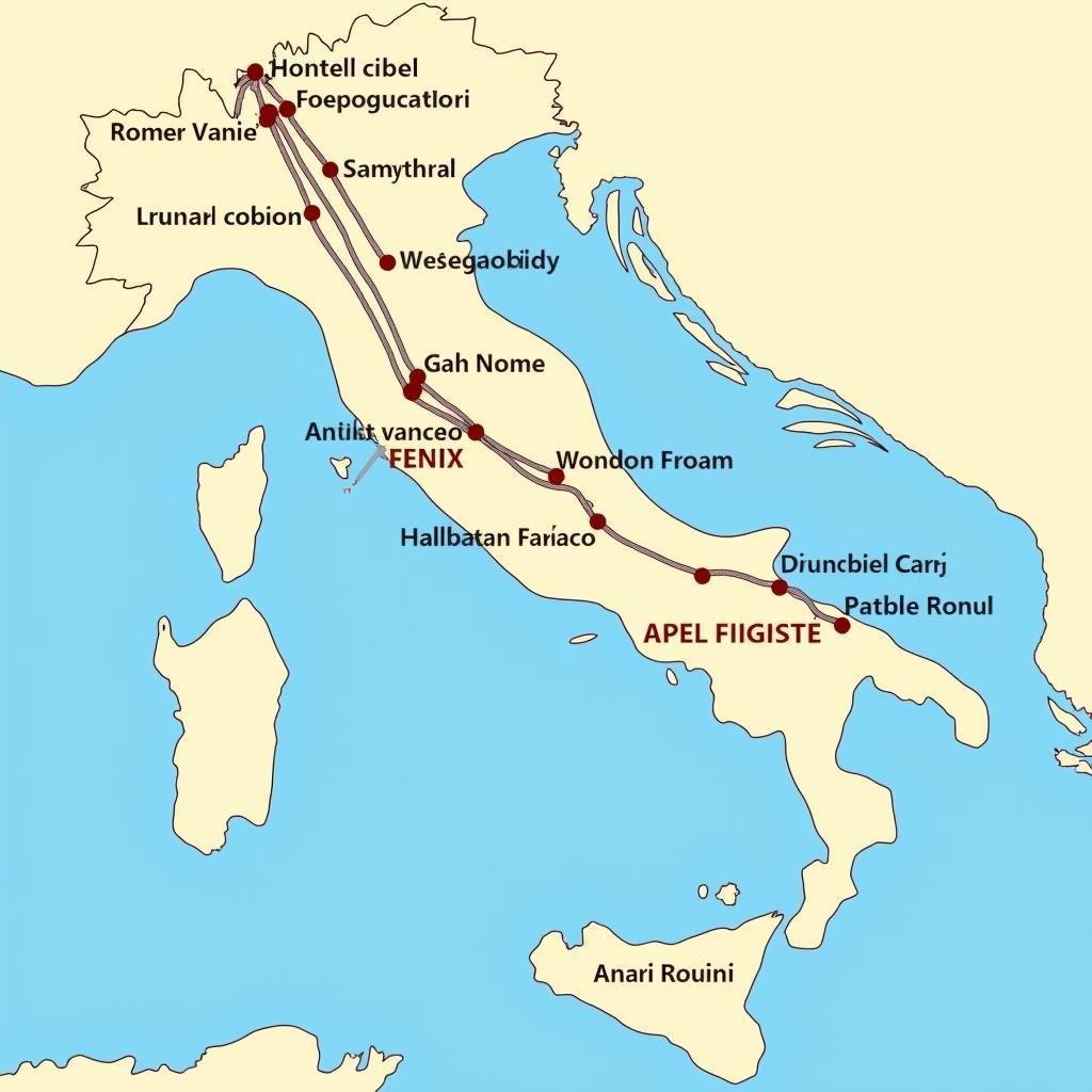 12 Day Italy Tour Route Map