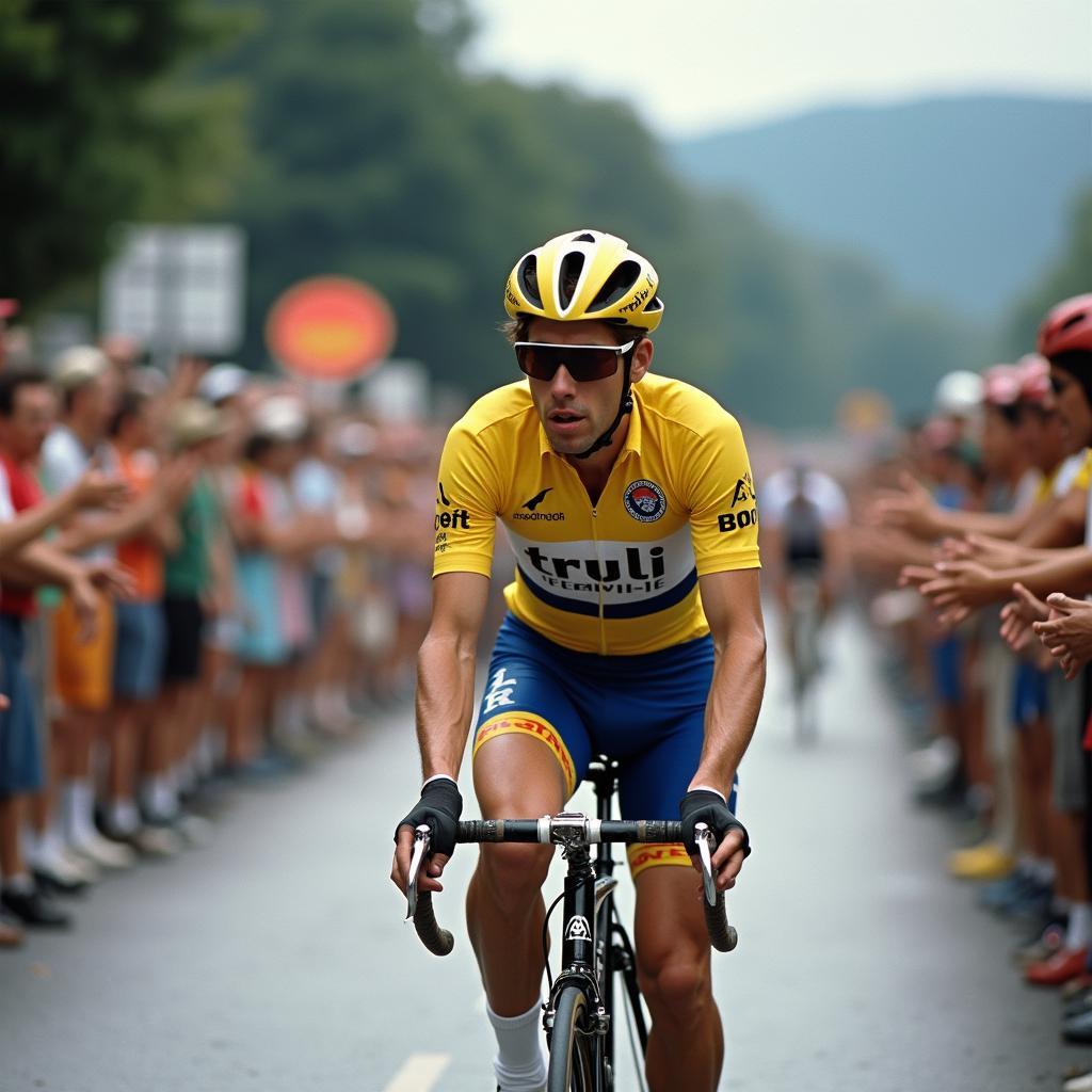 Laurent Fignon in the Yellow Jersey