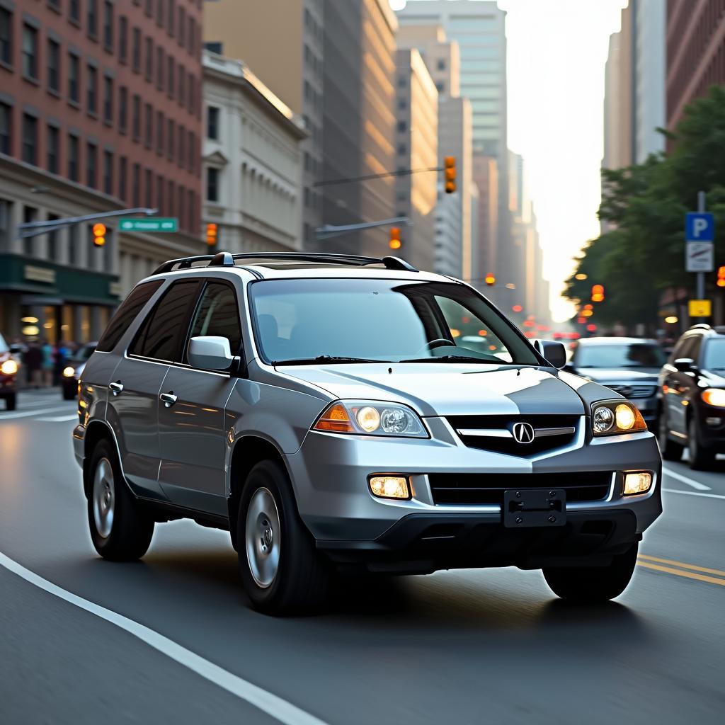 2005 Acura MDX Touring navigating city streets