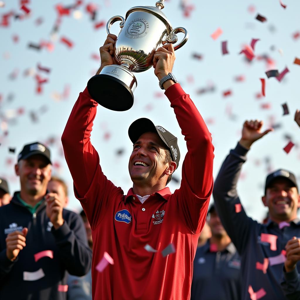 Jim Furyk celebrates his FedEx Cup victory