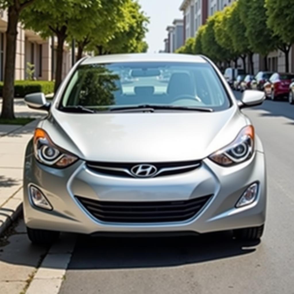 2011 Hyundai Elantra Touring front exterior view, showcasing its sleek design and spacious hatchback body style.