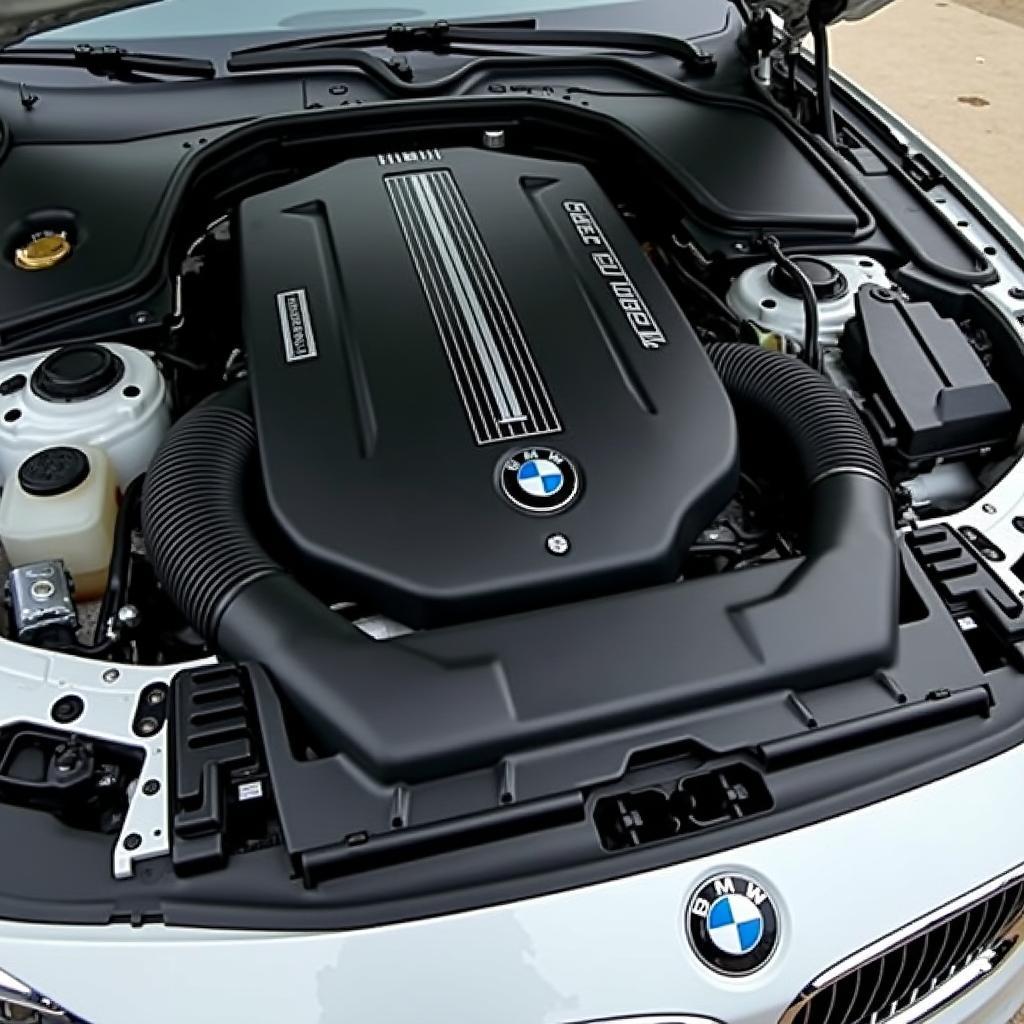 2012 BMW 3 Series Touring Engine - Detailed view of the engine bay.