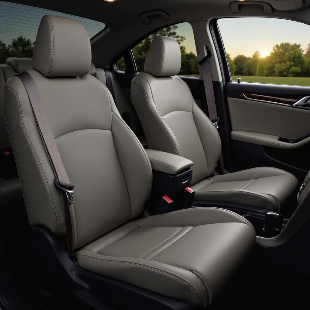 2017 Honda Accord Touring Leather Seats: Showcasing the luxurious leather seats, highlighting the stitching details, spacious legroom, and overall comfort.