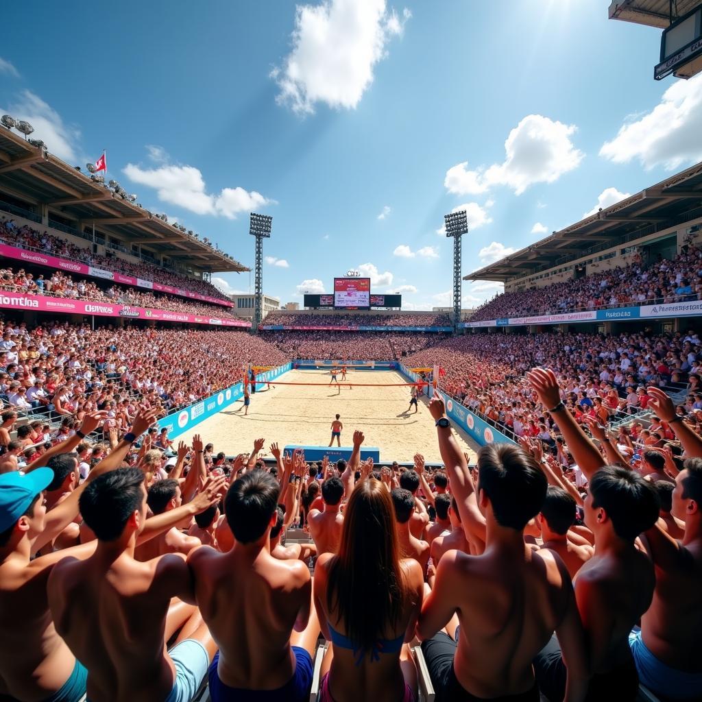 2018 FIVB Beach Volleyball World Tour Fans Cheering