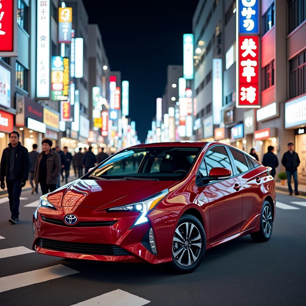 2018 Prius Four Touring on a Busy City Street in Tokyo