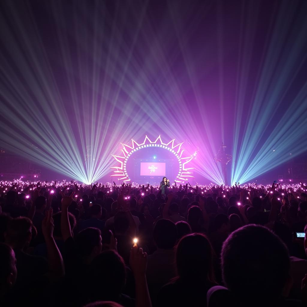 Blackjacks cheering enthusiastically during 2NE1's New Evolution concert in Seoul.