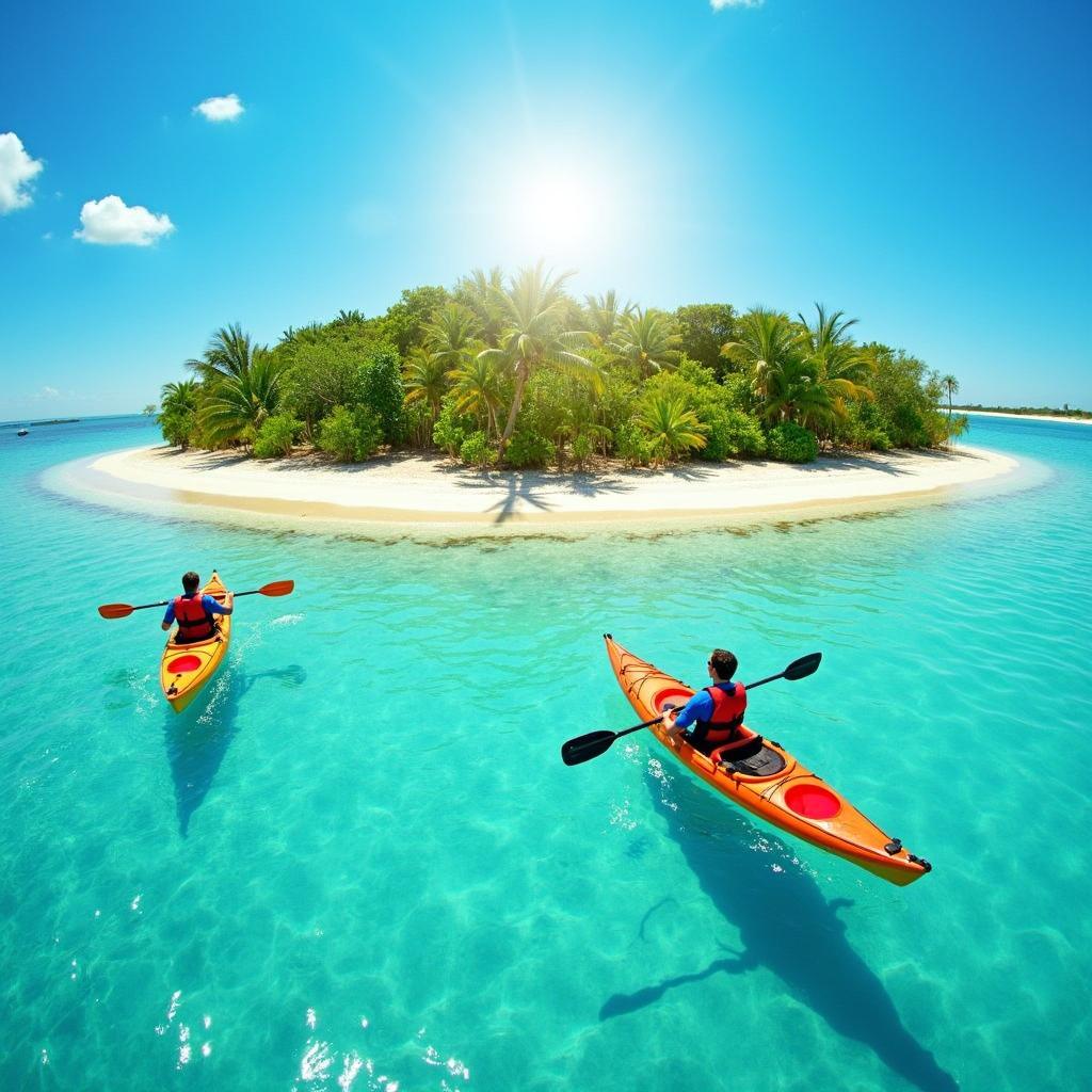 Kayaking adventure during a 3 mile island tour