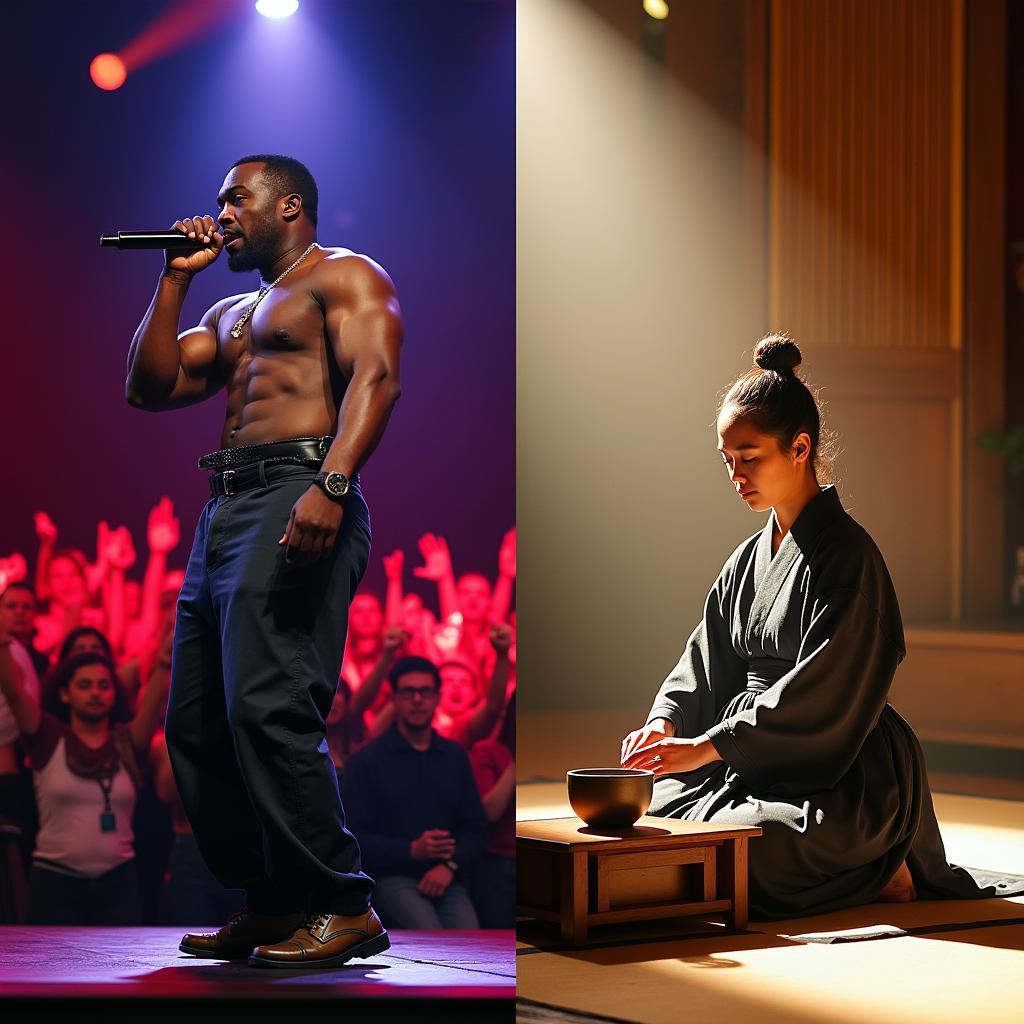 50 Cent Europe Tour contrasted with serene Japanese culture