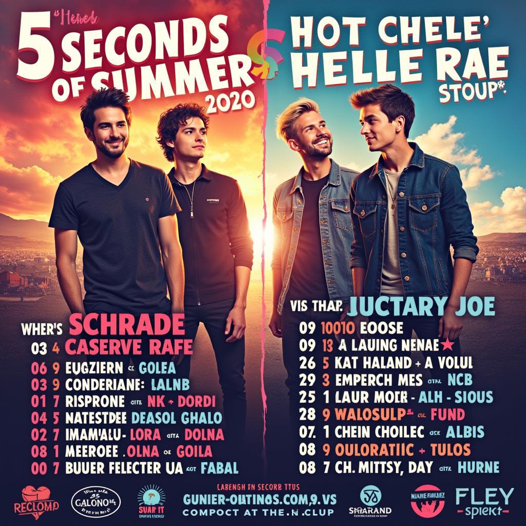 Fan-Made Tour Poster for 5SOS and Hot Chelle Rae