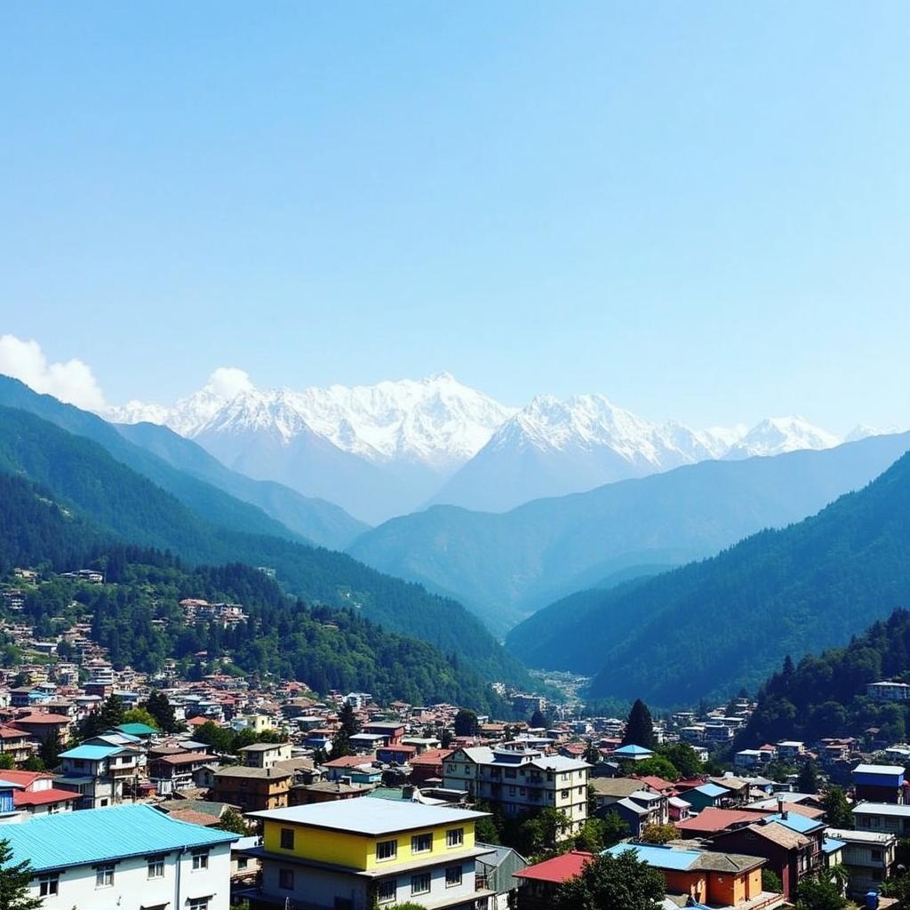 Scenic view of the Himalayas from Gangtok