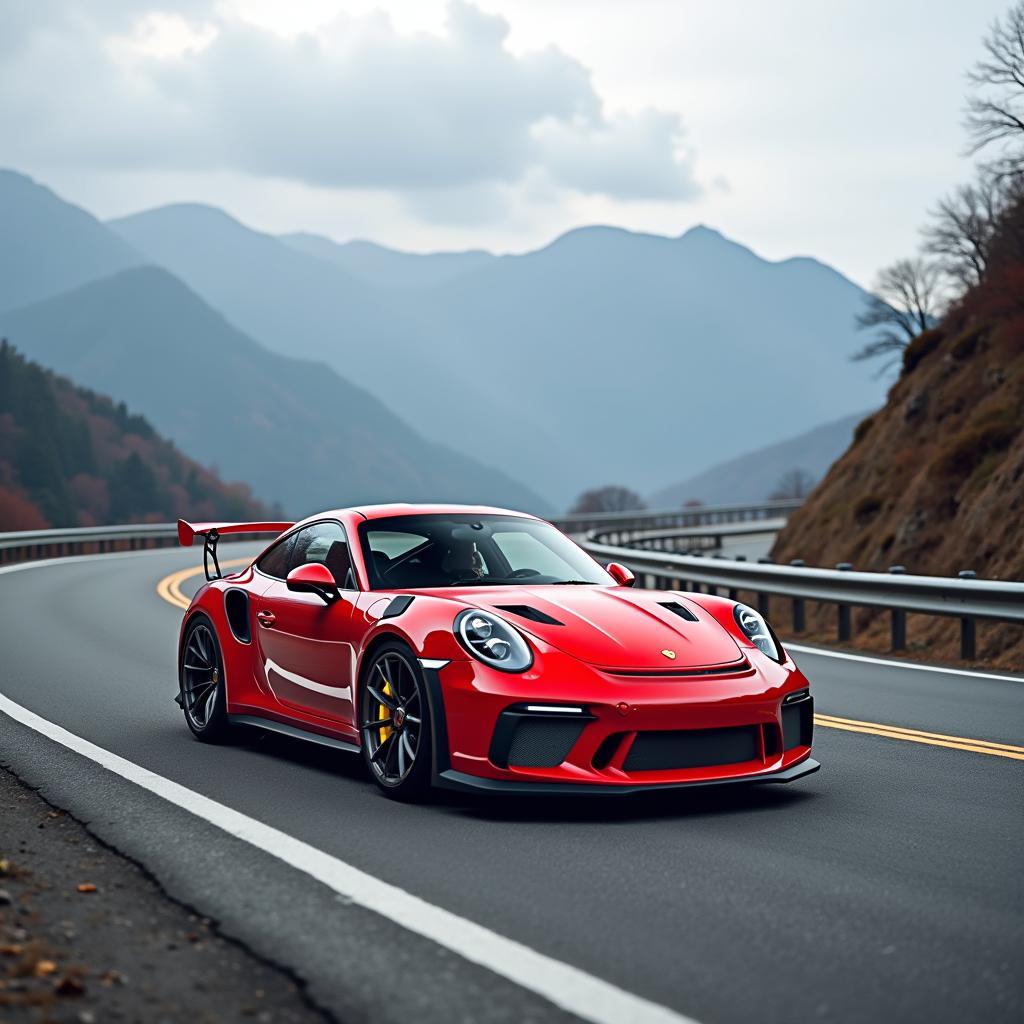 Porsche 911 GT3 Touring conquering the challenging curves of the Hakone Turnpike in Japan, demonstrating its exceptional handling and performance.