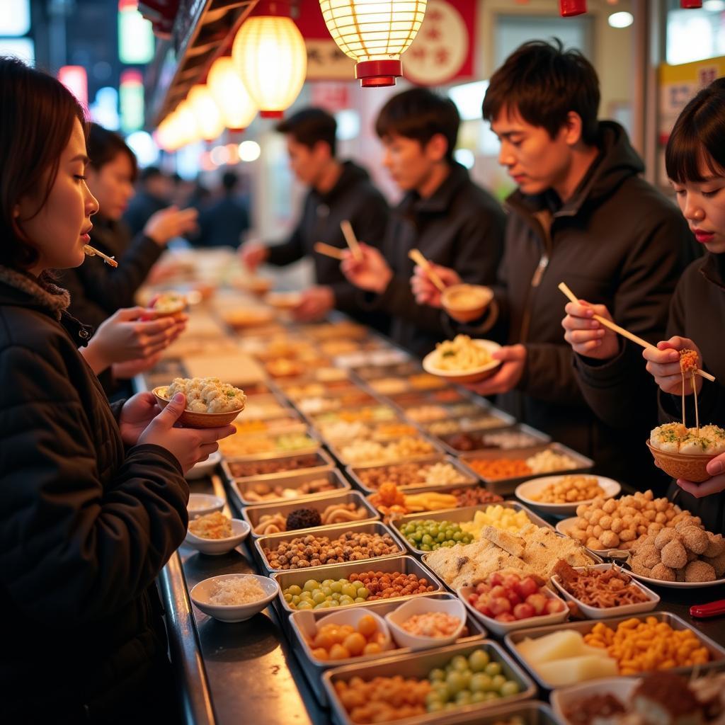 A Perfect Circle Tour enjoying Tokyo Street Food