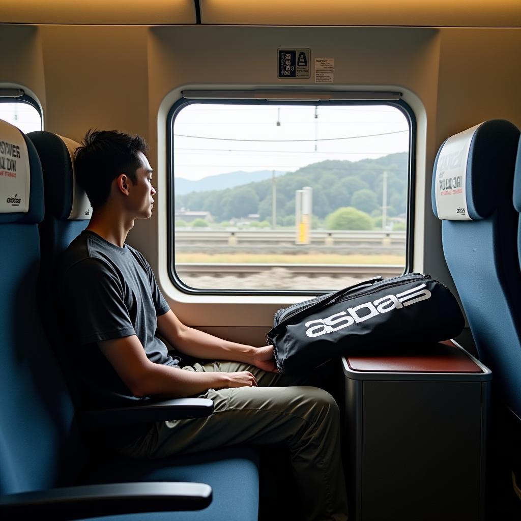 Adidas Barricade IV Tour 3 Racquet Bag on Shinkansen